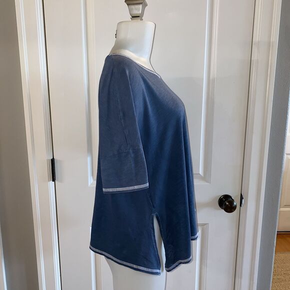 SWEATY BETTY Refresh T-shirt Top Women's Medium V-Neck Short Sleeve Blue - Picture 5 of 12